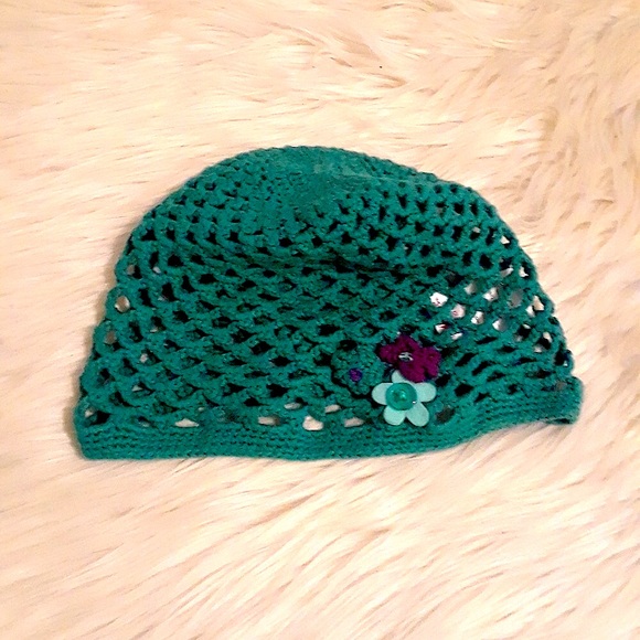 Gymboree Other - Gymboree Teal Blue Crochet Hat size 8 up